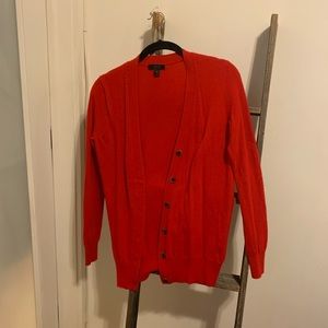 Red J Crew Cardigan